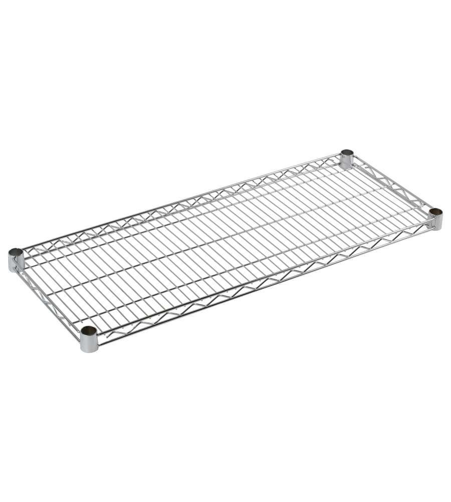 Archimede Ripiano in Filo d'Acciaio Cromato 46 x 91 cm - Sospeso