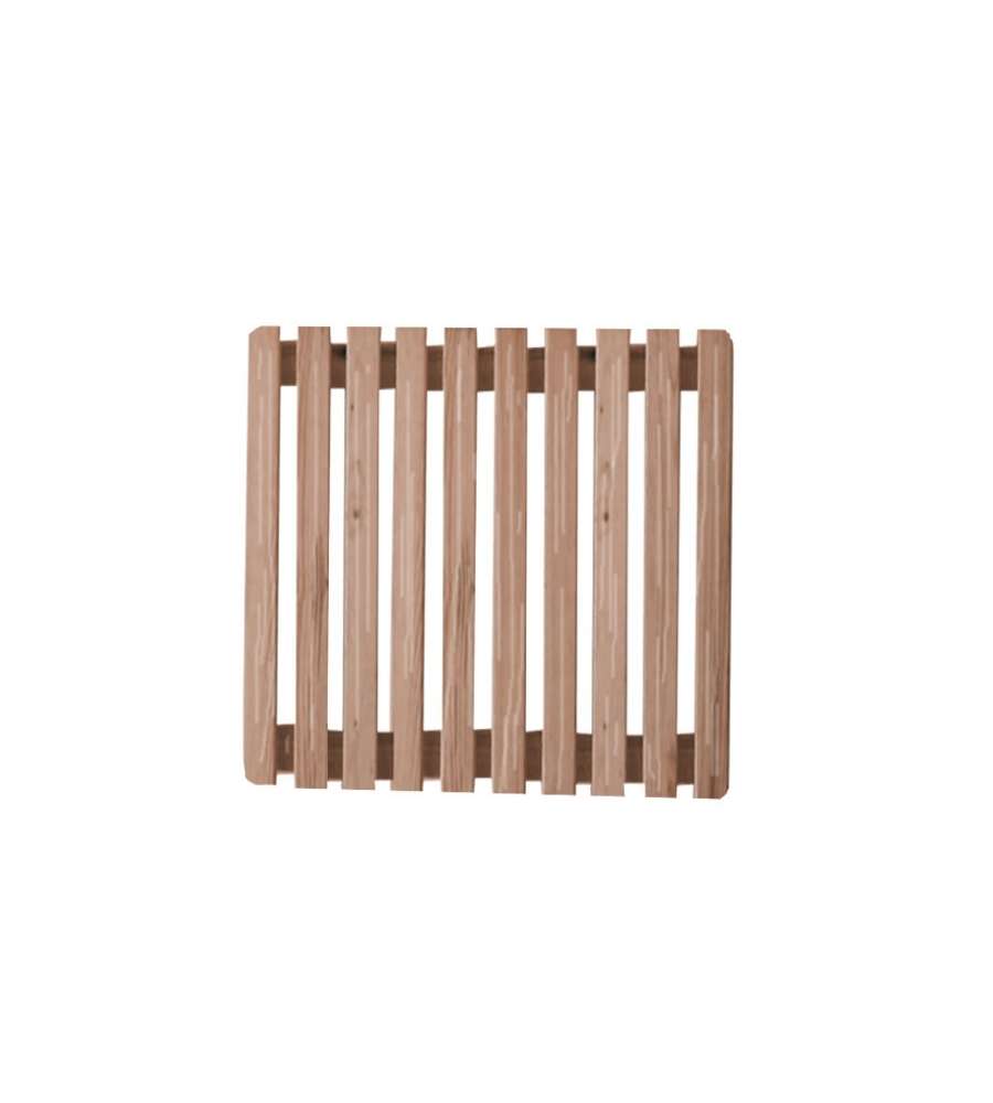 Xtra Pedana Doccia in Legno Massello di Larice Naturale 59x59 cm