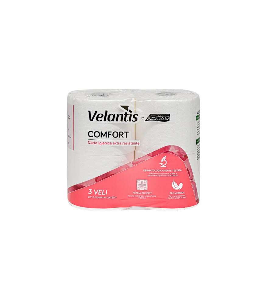 Carta Igienica Comfort 3 Veli 4 Rotoli VELANTIS by AQUAM