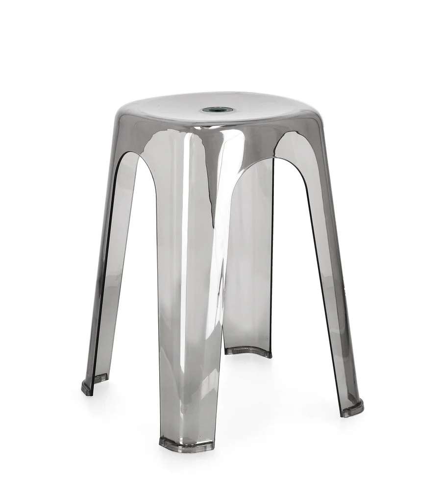 Bizzotto Sgabello Sonny Grigio Trasparente Impilabile H46,5 Cm