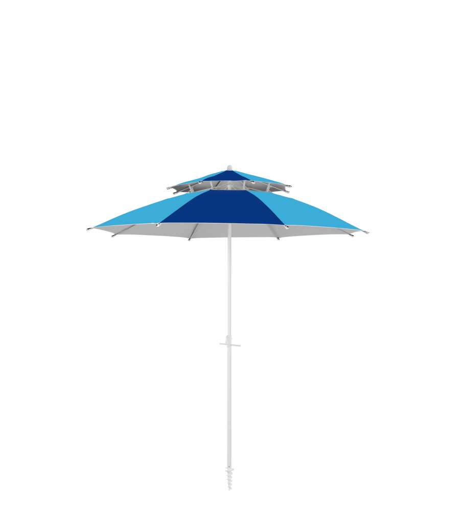 Dr. C. Ombrellone da Spiaggia Antivento 240 cm Blu Navy-Light Blue