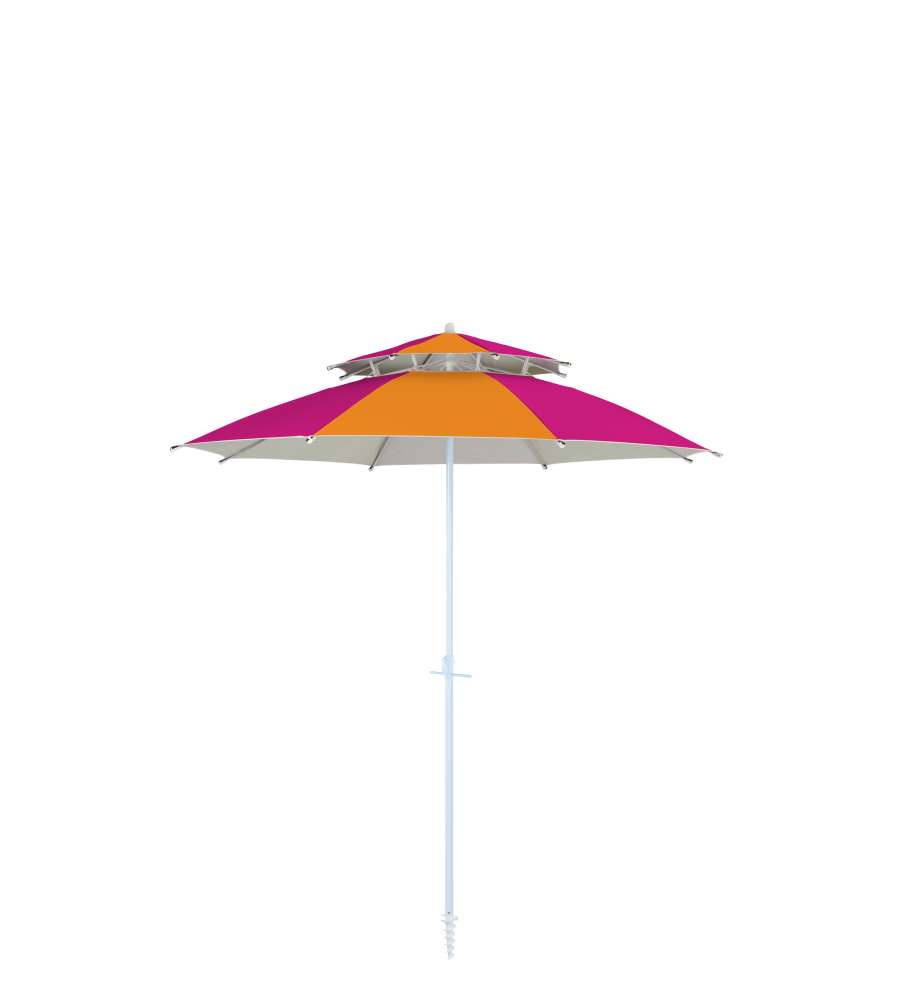 Dr. C. Ombrellone da Spiaggia Antivento 240cm Fucsia-Arancio con Protezione UV50+