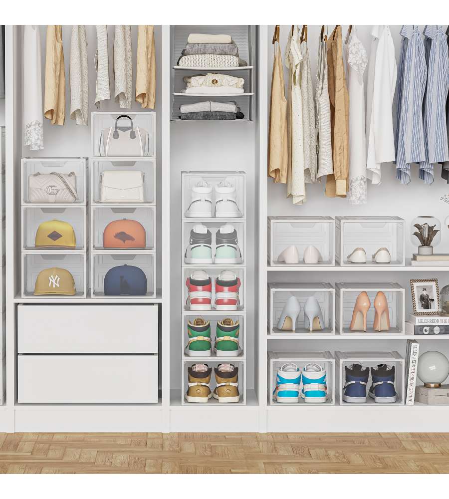 Domo Mea Set 2 Portascarpe 34x25x18,4 cm - Scarpiera Trasparente