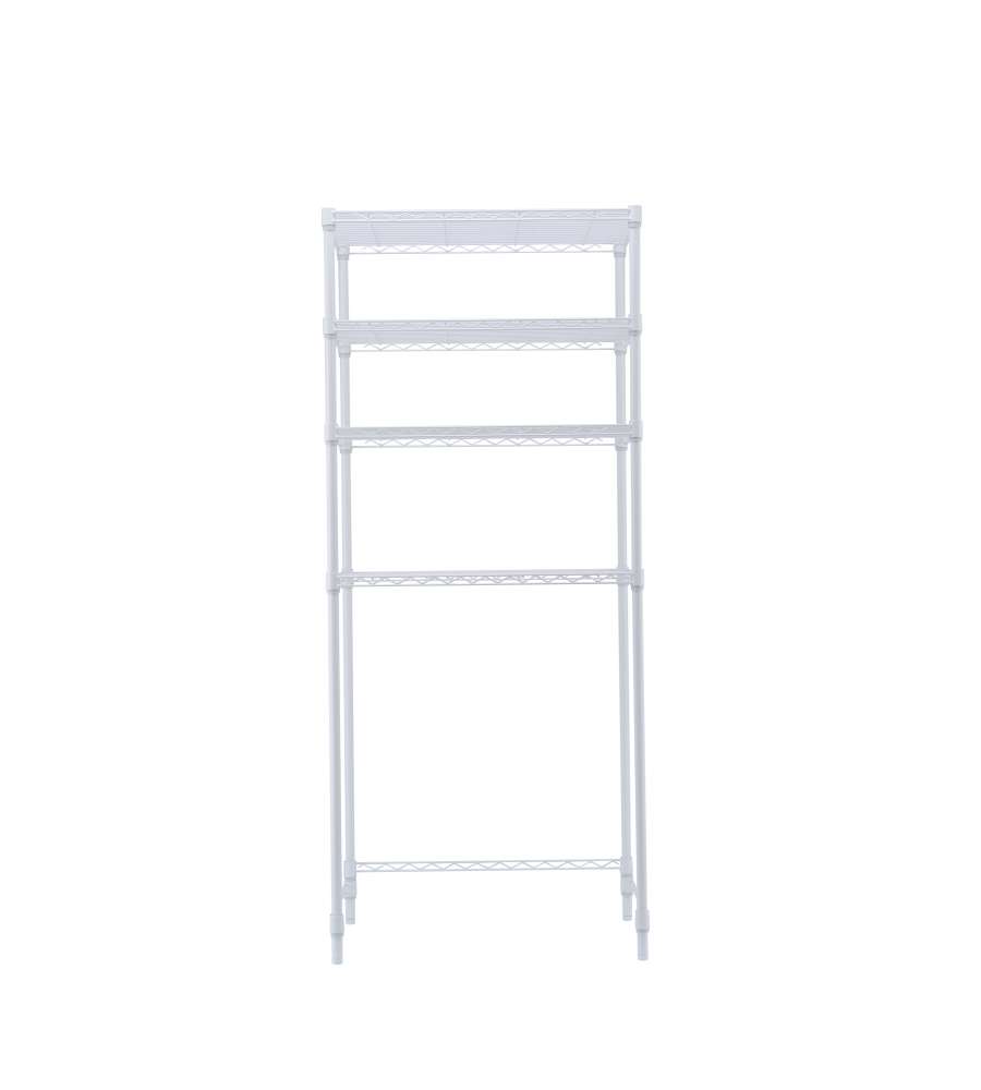 Domo Mea Scaffale Lavanderia Bianco 4 Ripiani 45x75x180 cm per Casa e Ufficio