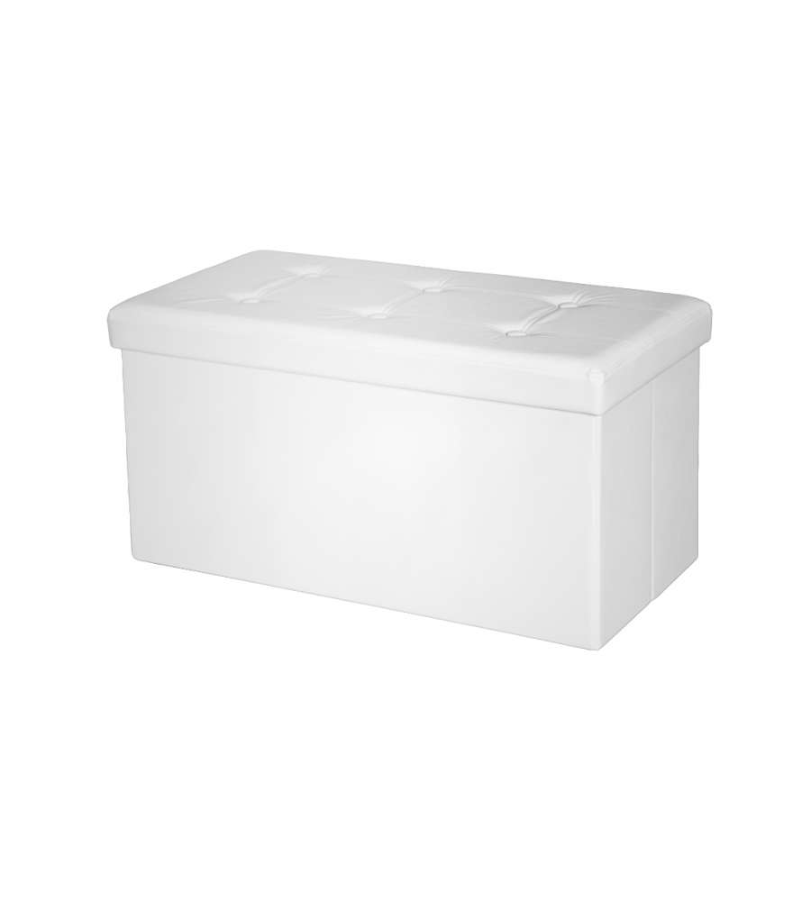 Domo Mea Pouf Contenitore Pieghevole Salvaspazio Bianco - 76x38x38 cm