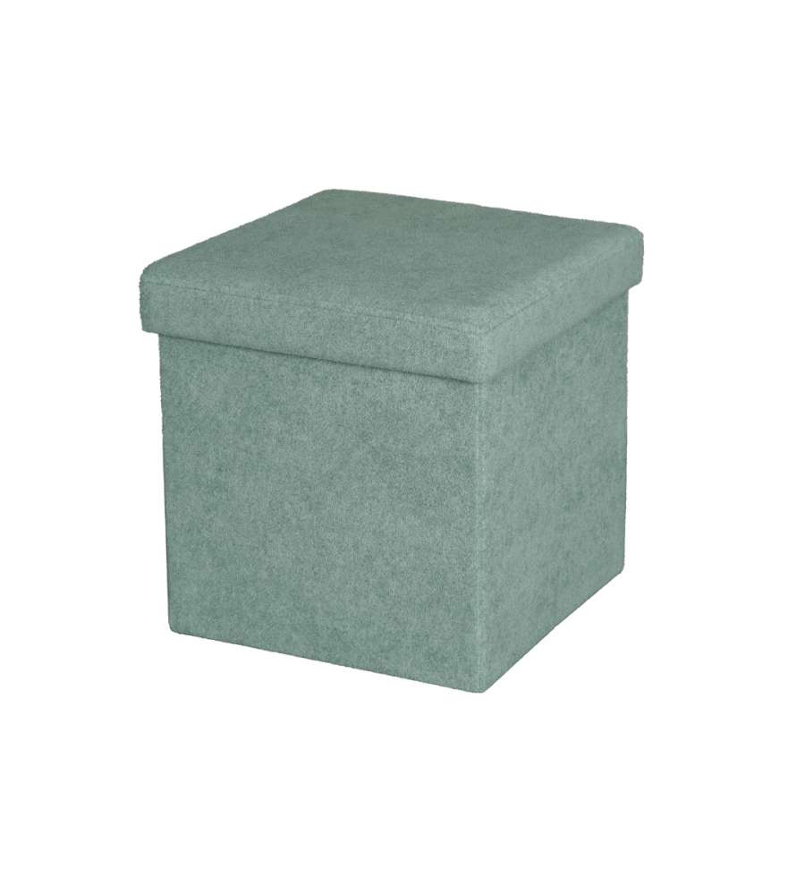 Domo Mea Pouf Contenitore Pieghevole Color Verde Salvia - 38x38x38 cm