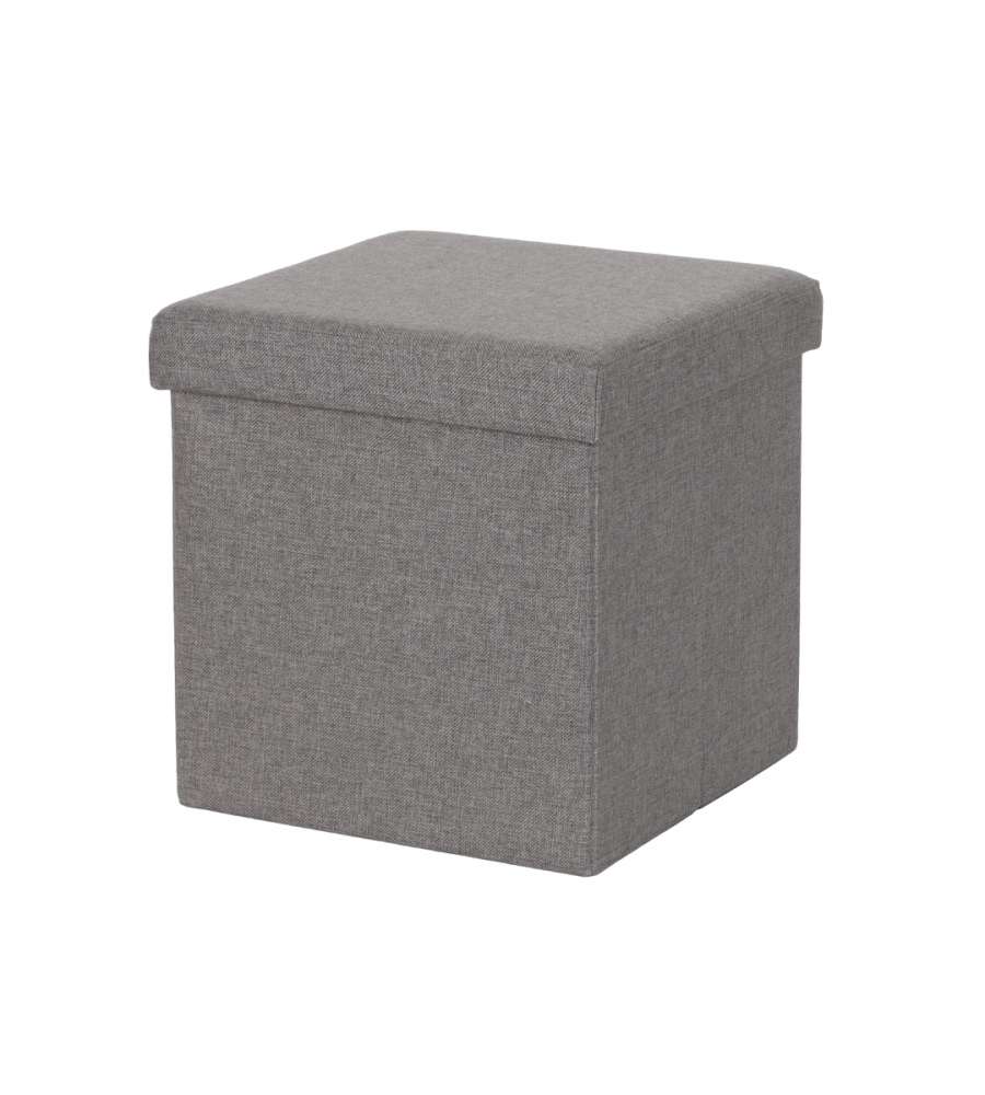 Domo Mea Pouf Contenitore Pieghevole - Grigio Scuro - 38x38x38 cm