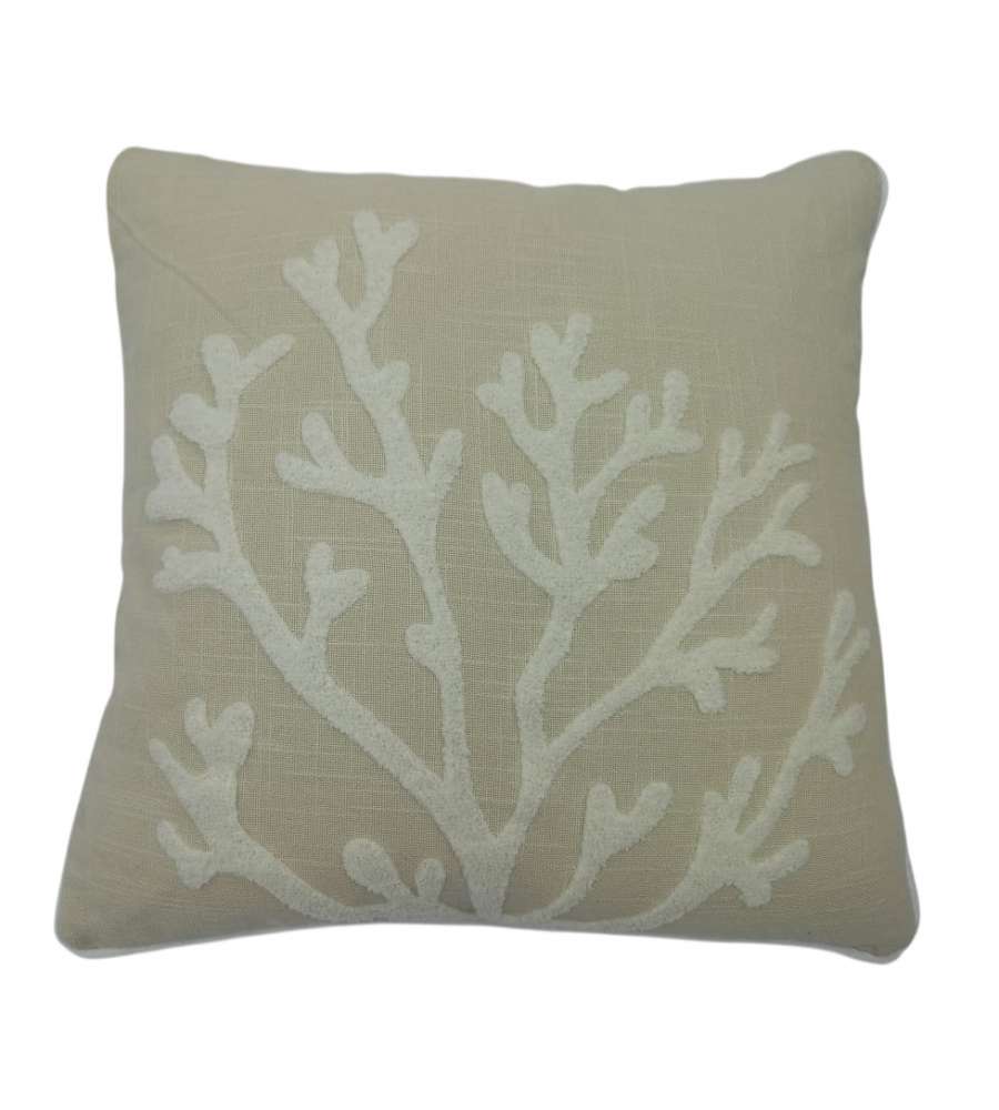 Domo Mea Cuscino Decorativo Beige 45x45 cm Motivo Corallo Morbido