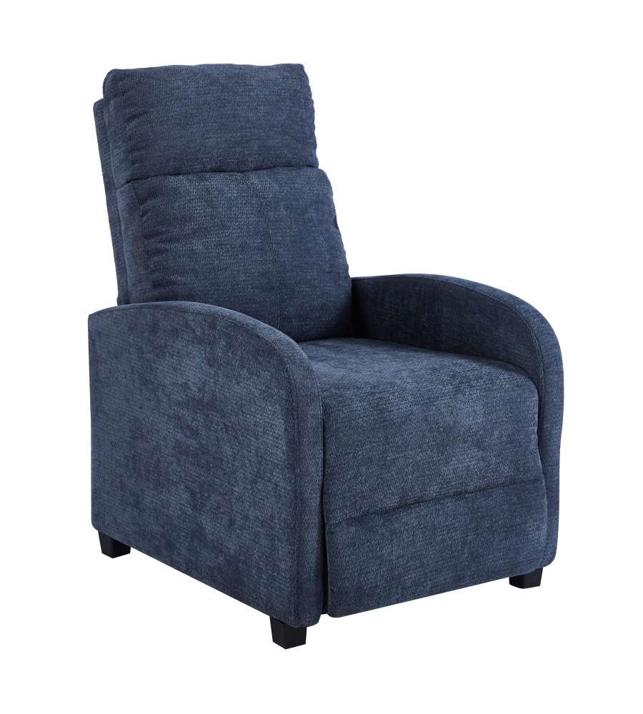Domo Mea Poltrona Polly Reclinabile Velluto Blu - 80x66x95 cm