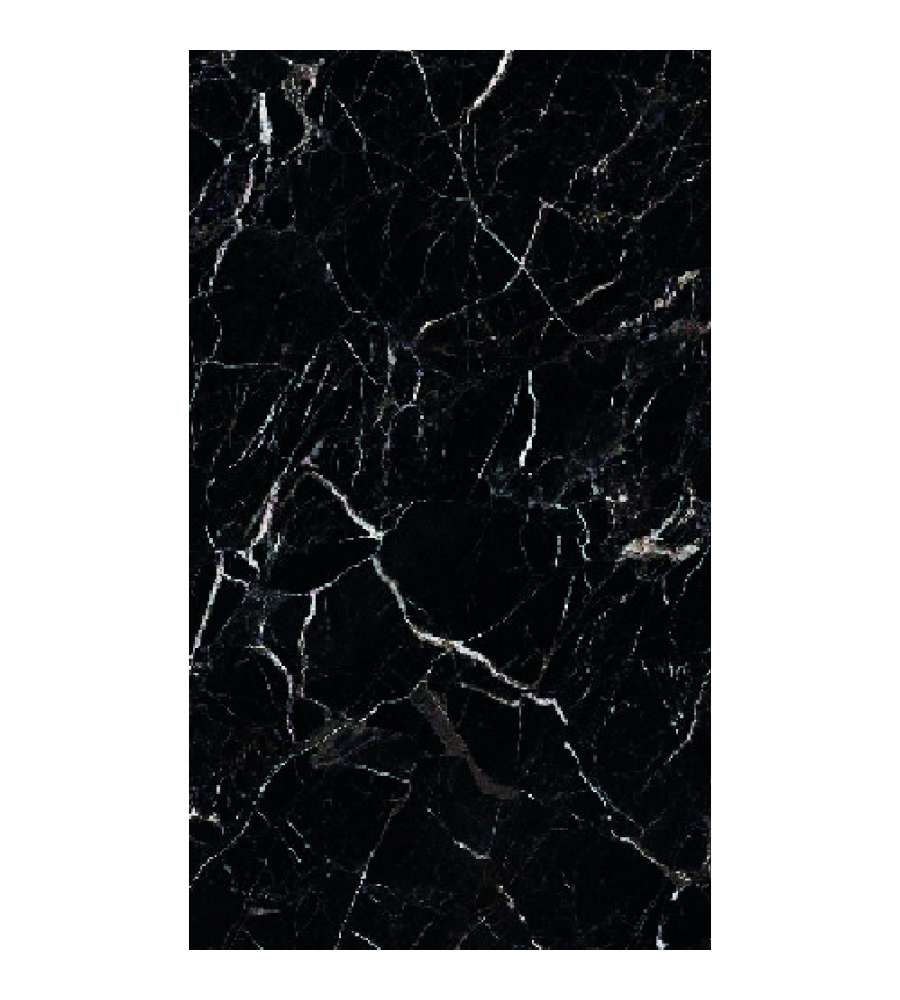 Pannello Decorativo Murale UV Effetto Marmo Nero Lucido 60x120 cm - Rivestimento Moderno