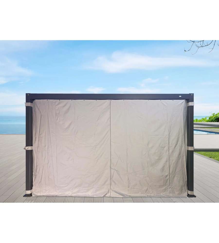 Giardini di maggio Set tende grigio chiaro per pergola 3x4m Solanum Plus