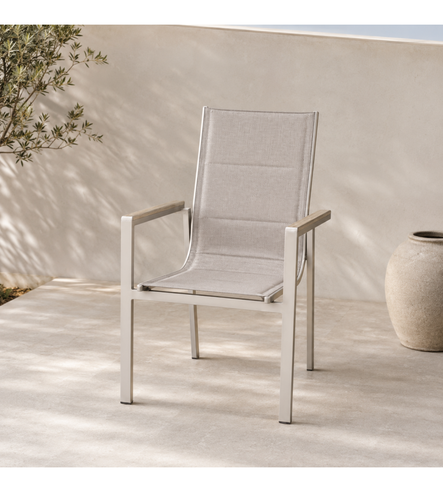 Domo Mea Sedia Teide da Esterno in Polywood Taupe - 64x55x91 cm
