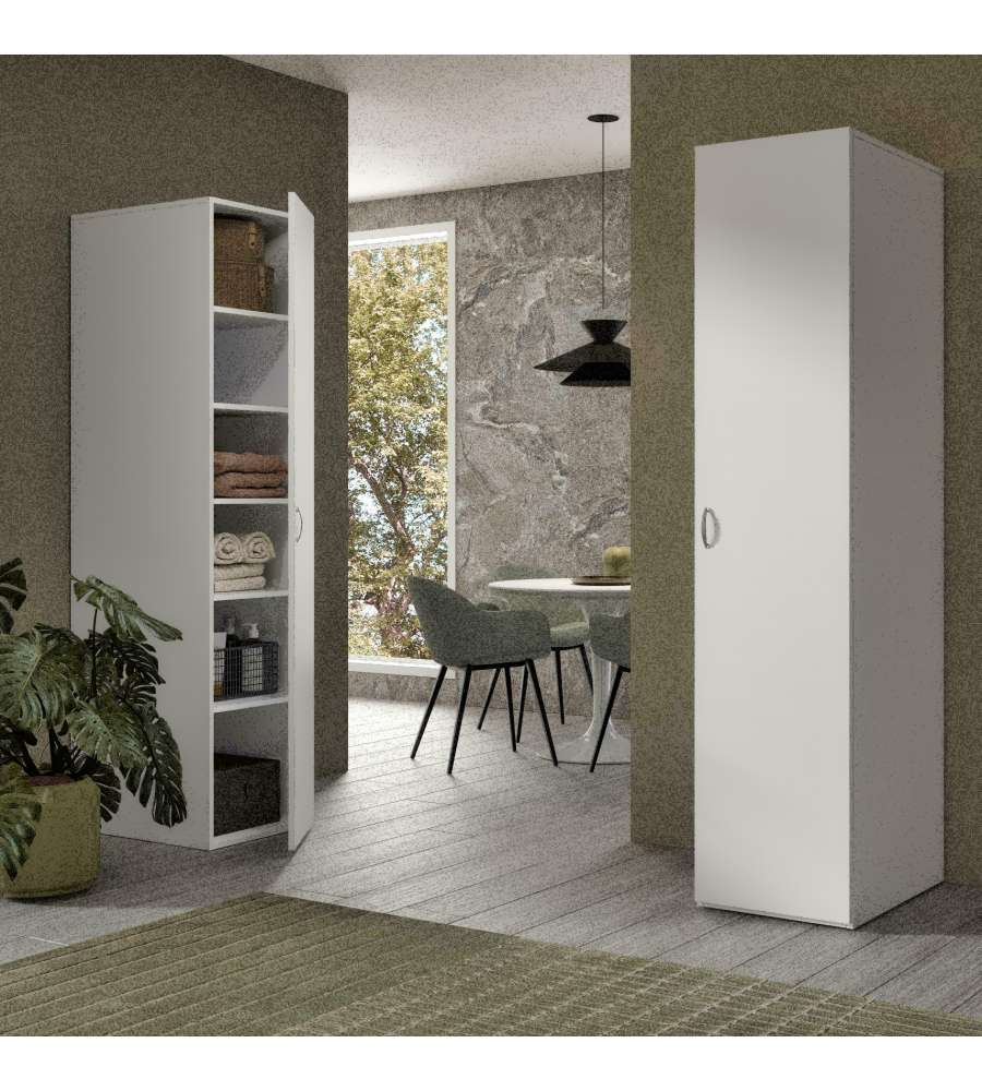 CTF Mobile Colonna Tuttopiani Bianco 1 anta 5 ripiani  35x66x203 h cm