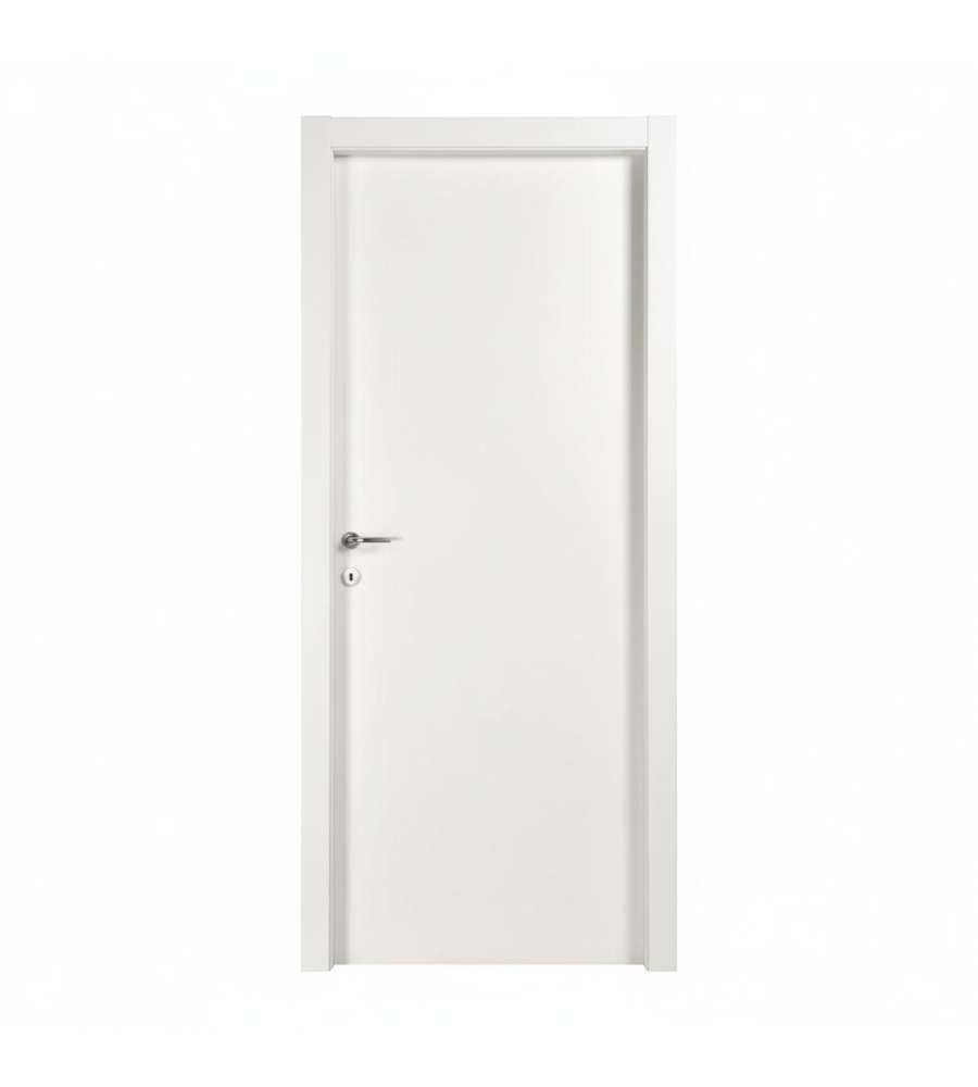 Porta Battente Bianco 210x80 cm Reversibile con Telaio MDF