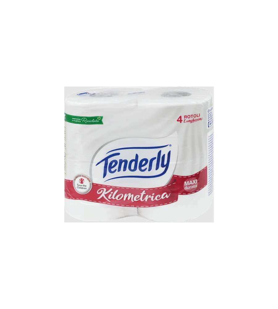 Tenderly Carta Igienica Kilometrica 2 veli - 4 maxi rotoli da 450 strappi