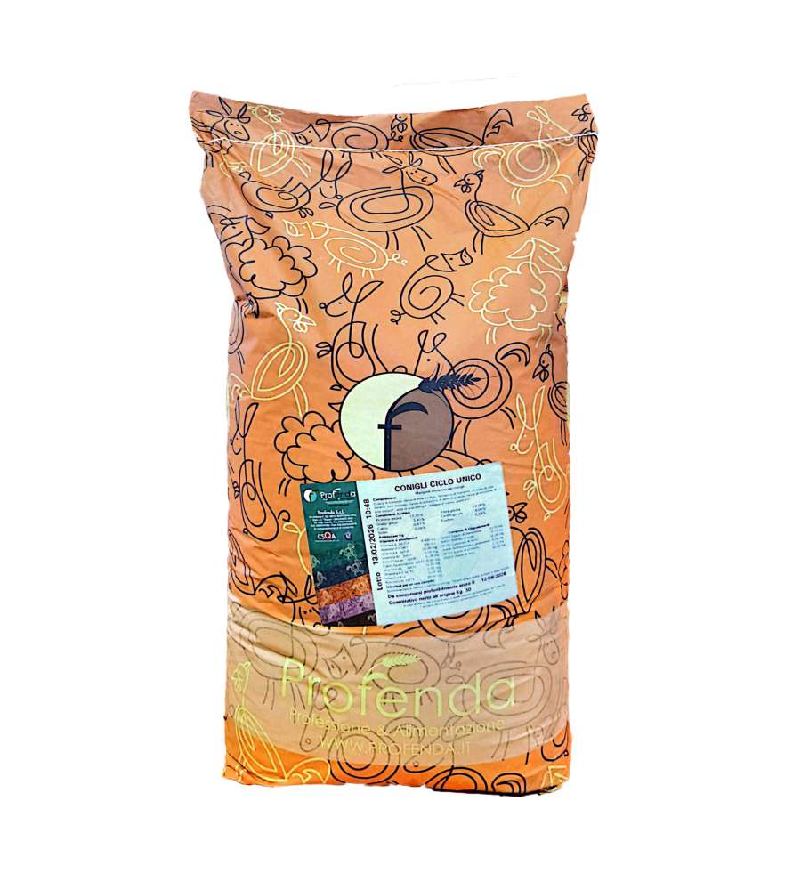 Profenda Mangime pellettato per conigli 30 kg - Alimento completo fibroso