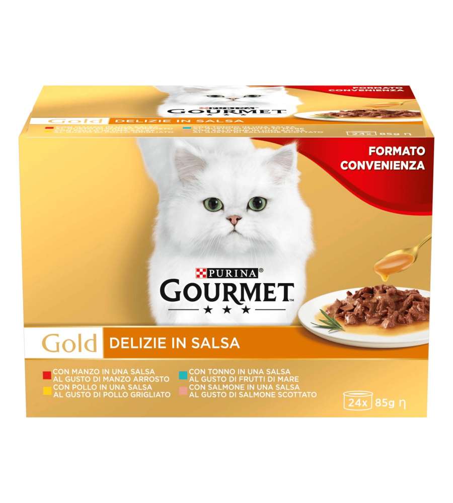 Gourmet Gold Cibo Umido per Gatti Delizie in Salsa Multipack 24x85g