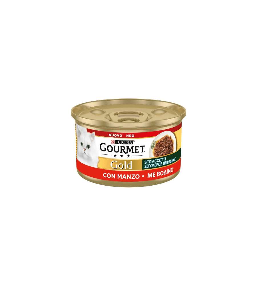 Purina Gourmet Gold Cibo Umido Gatti Straccetti Manzo 85g - Pacco 48 Bustine