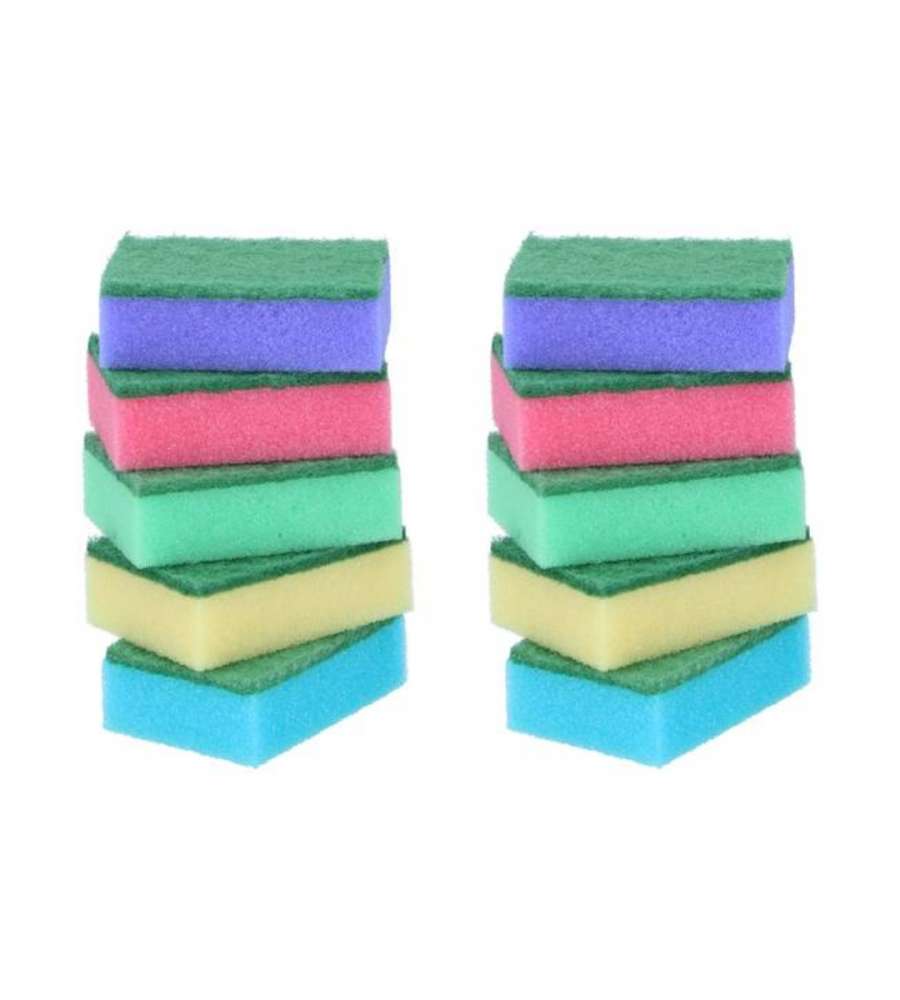 Spugne Colorate Multiuso con Lato Abrasivo - Pulizia Cucina - 10 pz