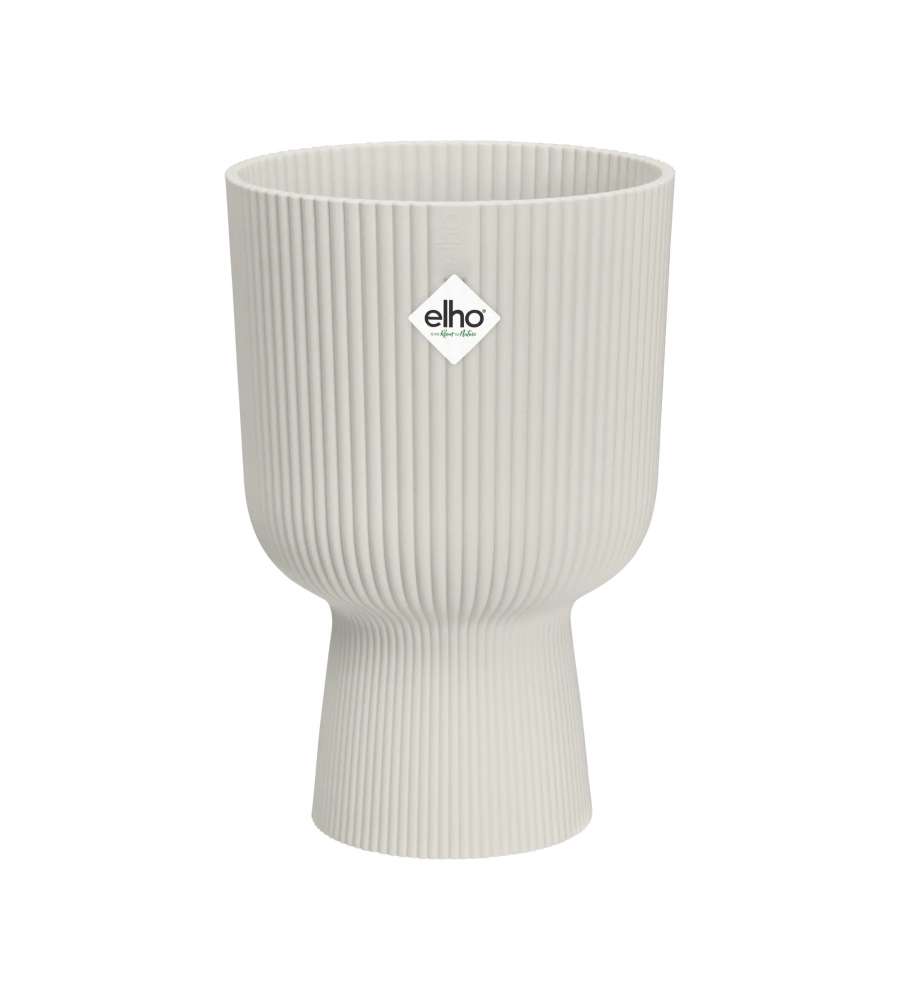 Elho Vaso Vibes Fold Coupe 14 cm Silky White - Fioriera Interna Elegante