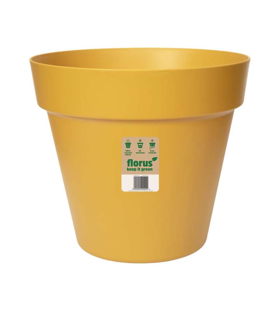 Elho Vaso Florus Paris 20 cm Mustard Rotondo per Interno ed Esterno