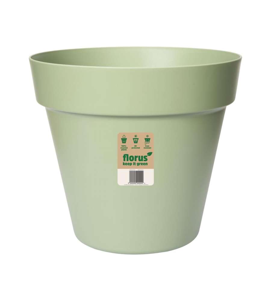 Elho Vaso Paris Flowerpot 25 Mint Rotondo per Interno ed Esterno
