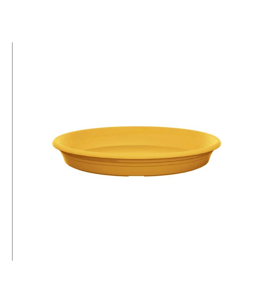 Elho Sottovaso Rotondo 19 cm Mustard - Design Elegante per Vasi e Fioriere