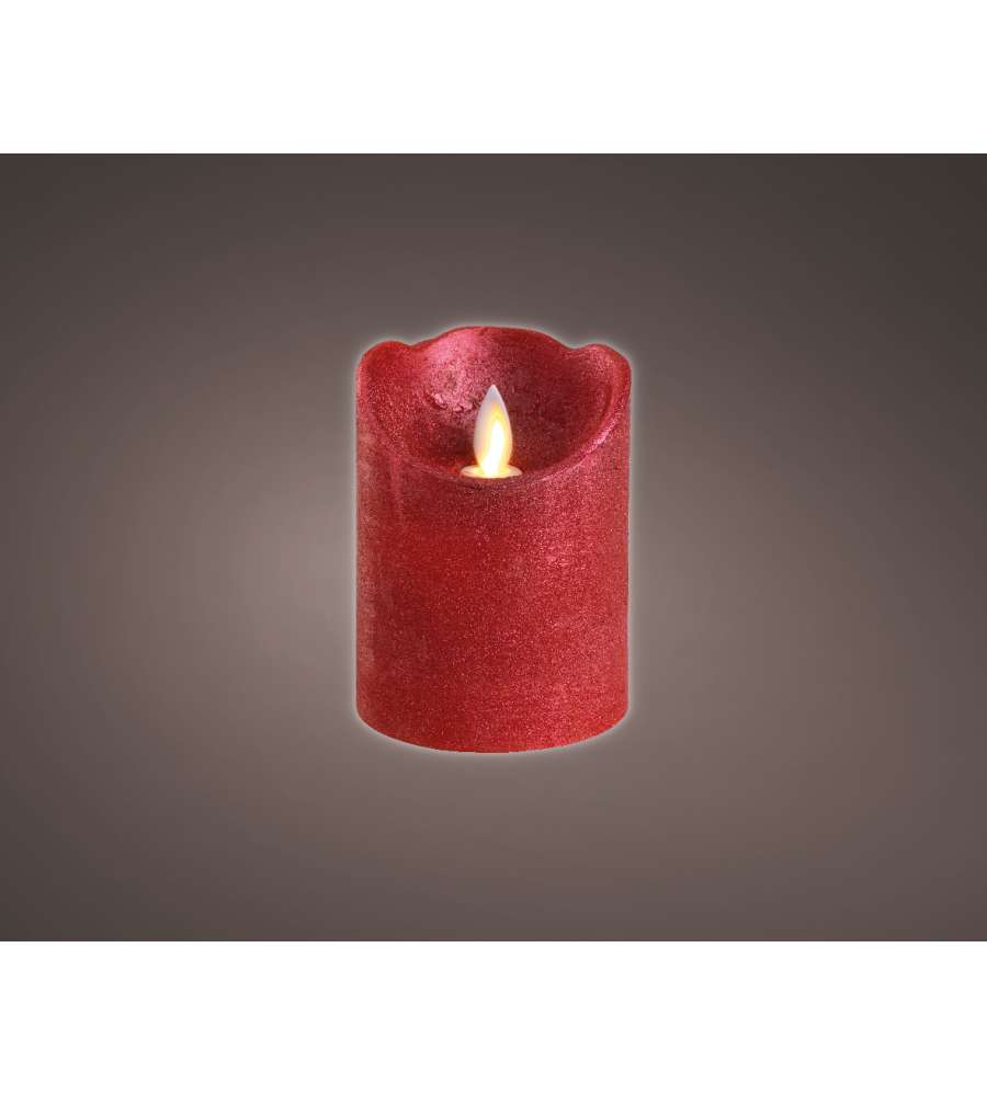 Lumineo Candela Natalizia LED Rossa - Elegante e Sicura - 7,5x10cm