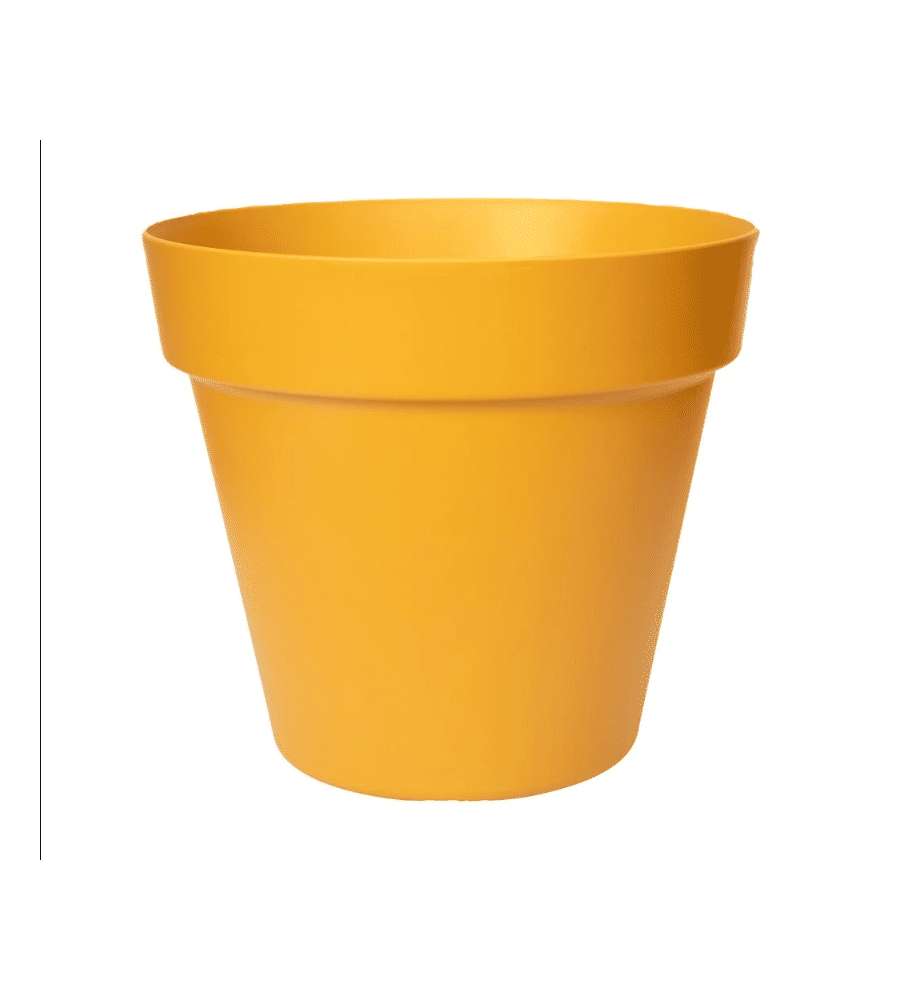 Florus Vaso Rotondo Paris Flowerpot 30 cm Colore Mustard per Interni Esterni