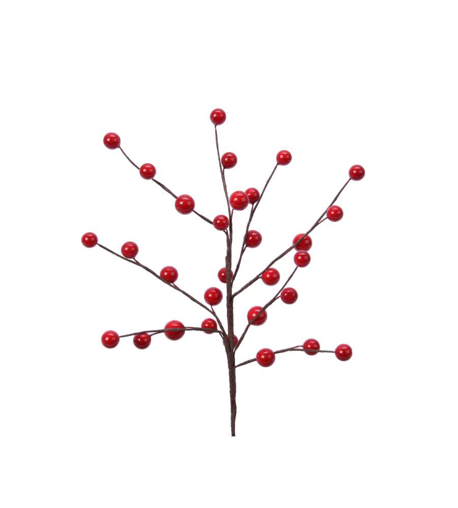 Decoris Ramo Natalizio Bacche Rosse in Gommapiuma - 3x15x26 cm
