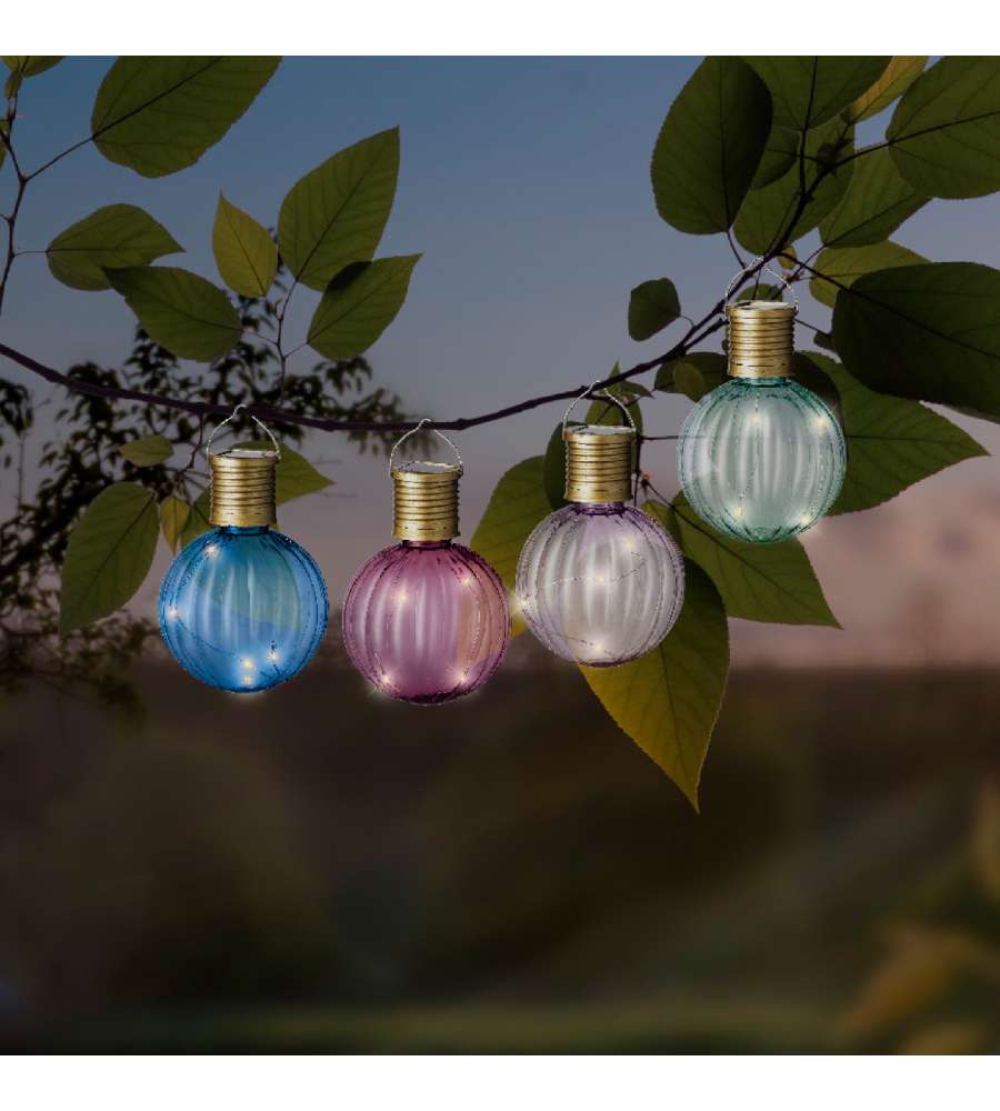 Kaemingk Lampada Solare Decorativa a Bulbo Colorato in Plastica - 4 Colori Assortiti