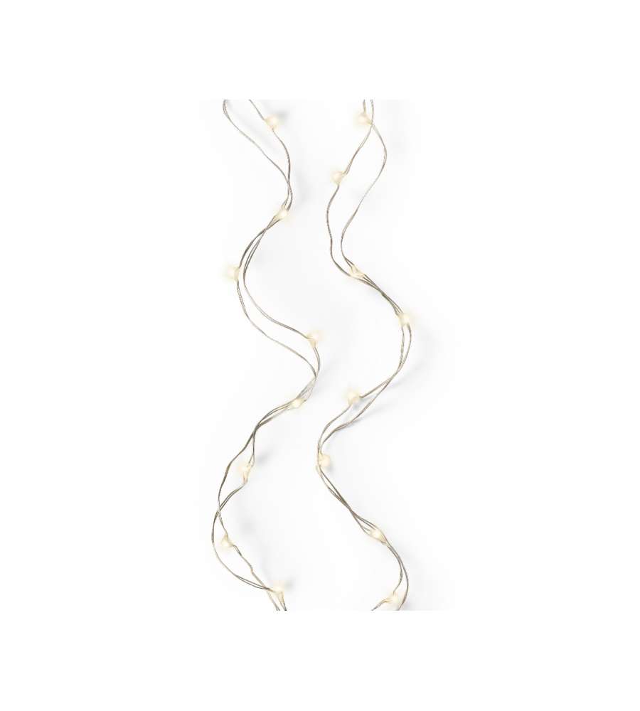 Lumineo Ghirlanda Luminosa LED Argento - Luce Bianca Calda - 295 cm