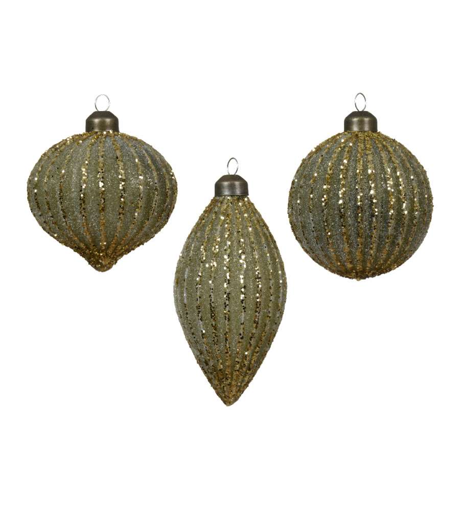 Sfera Natalizia Verde e Oro forme assortite