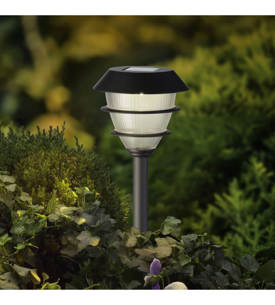 KAEMINGK Faretto Solare Giardino Picchetto Nero H41 cm Luce Calda