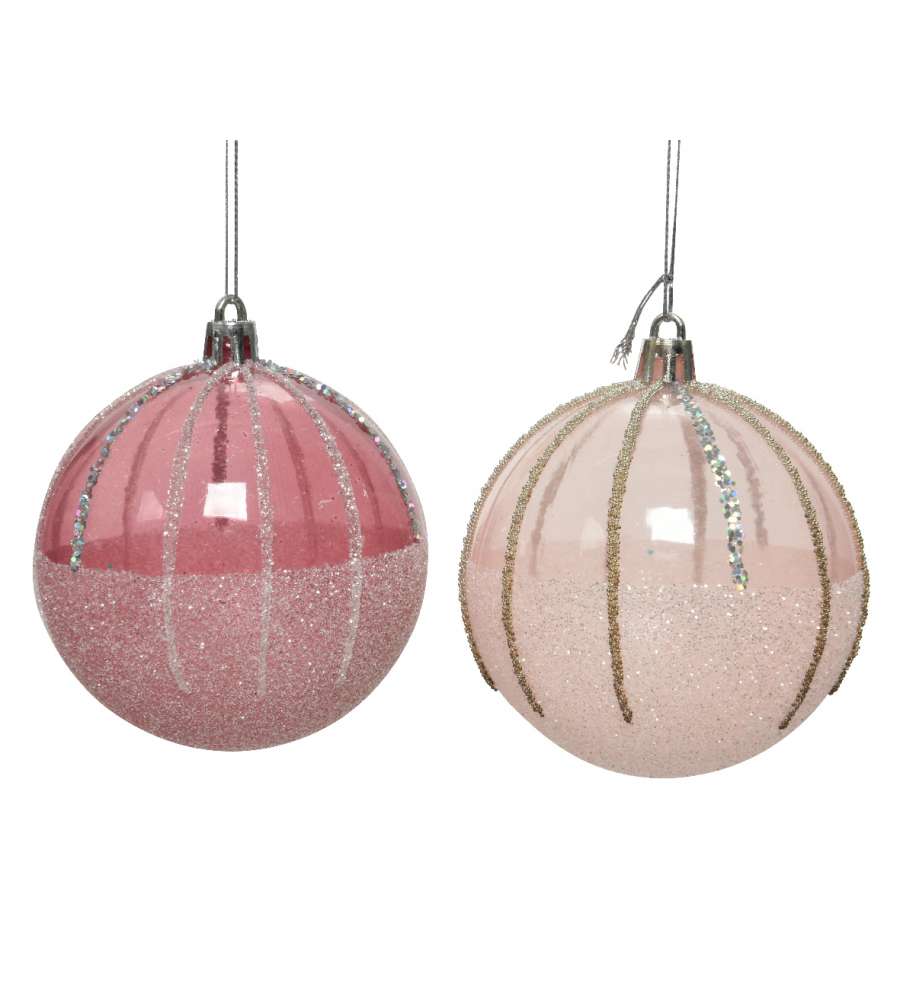 Sfera decorazione glitter colore rosa