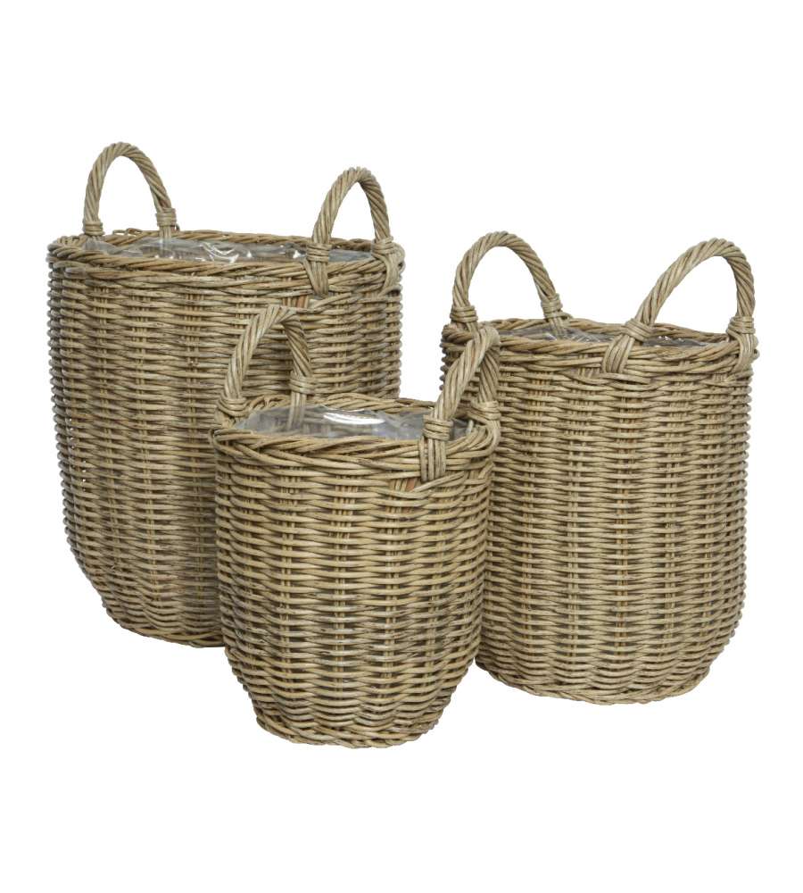 Cesta Con Manici 34X46 H Cm Colori Naturali - Grande