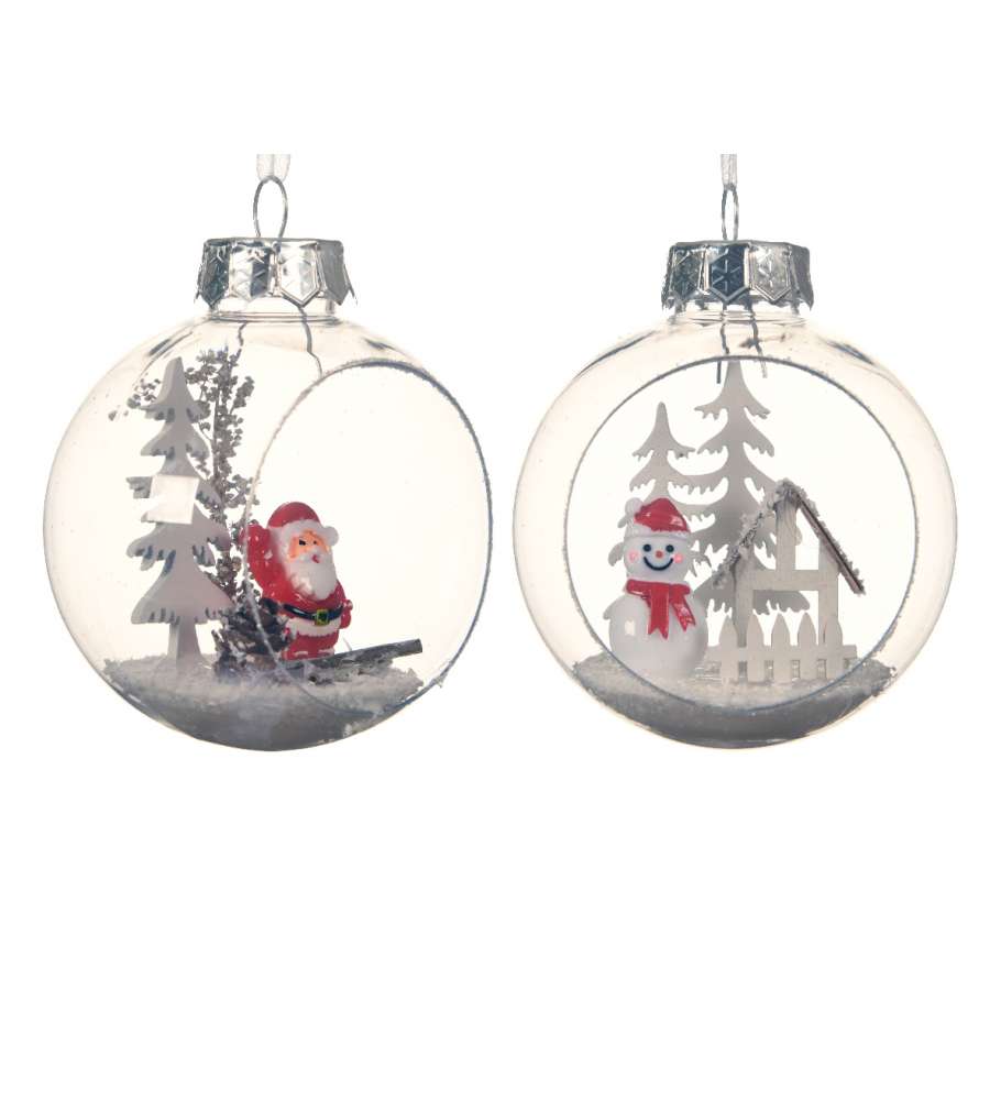 Decoris Pallina di Natale Infrangibile Trasparente Aperta - 8cm