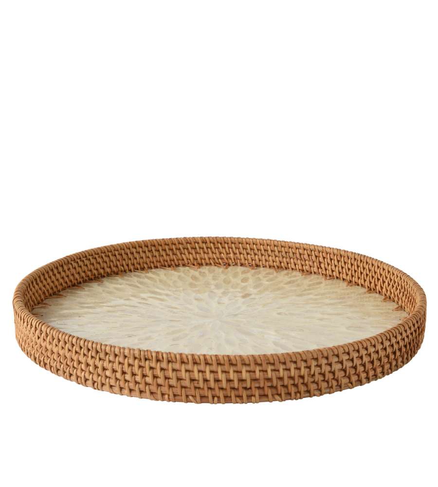 Vassoio in rattan intrecciato