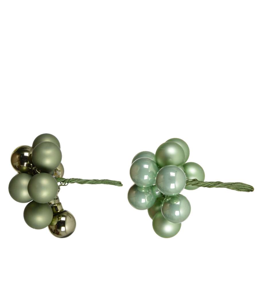 Decoris Palline di Vetro Verde su Filo - 2cm