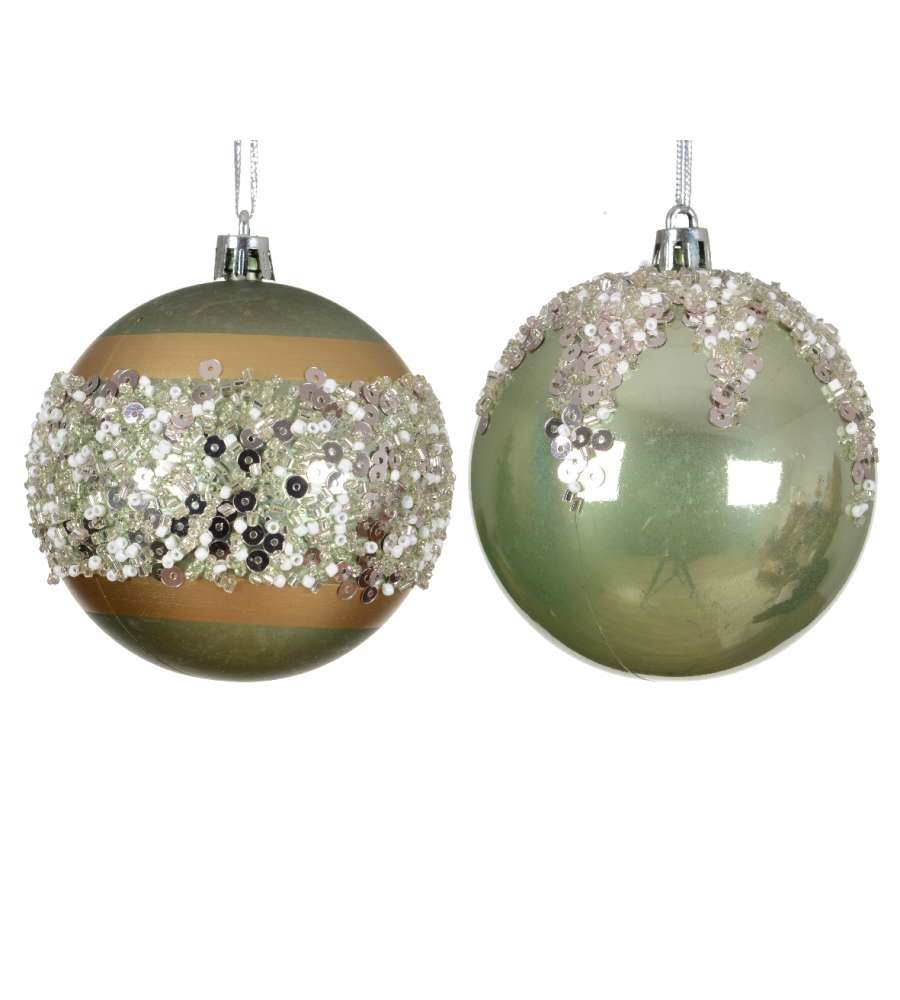 Decoris Pallina Natale Shatterproof Verde Matcha Elegante - 8cm