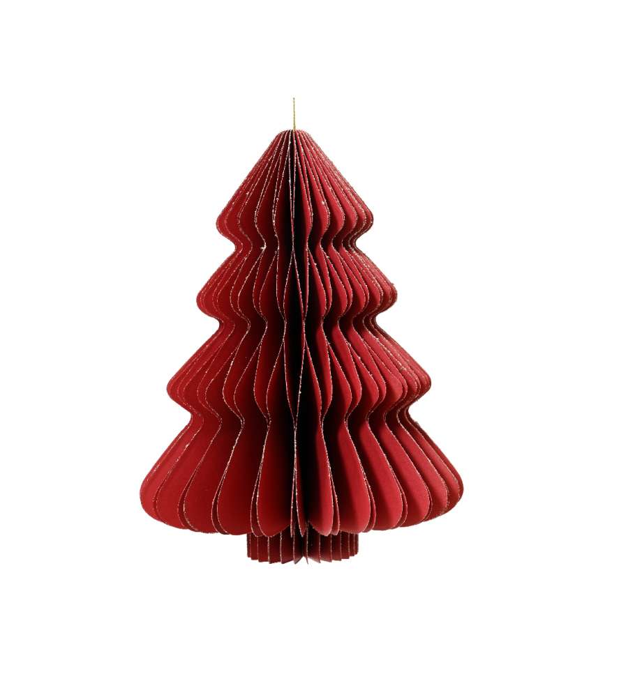 Decoris Albero di Natale Figura in Carta - Rosso - 11,25x15 cm