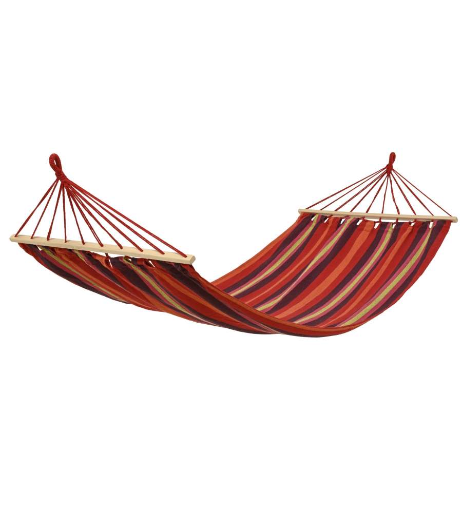 Kaeming Amaca Rigata Arancione 200x100 cm con Barre in Legno Esterno