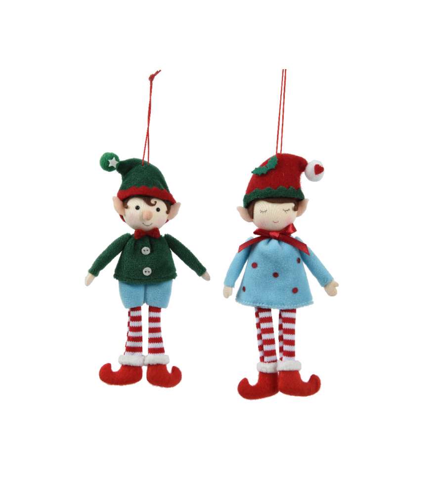 Decoris Elfo Natalizio - Decorazione Albero di Natale - 8x3x17cm