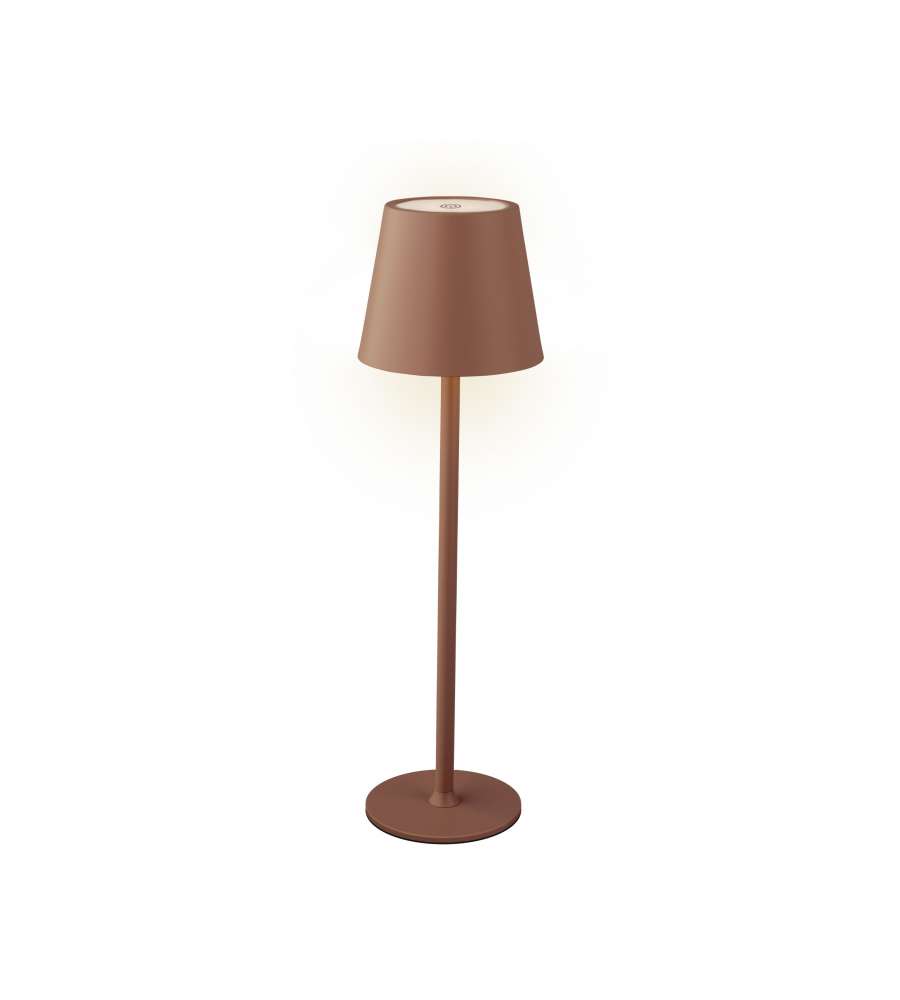 Lumineo Lampada da Tavolo Ricaricabile 9x27 cm Colore Terra