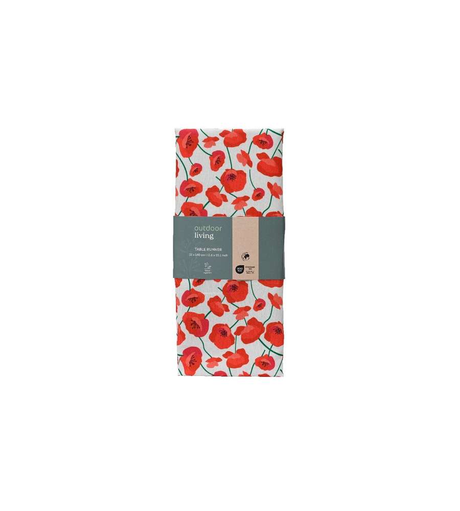Decoris Runner da Tavolo Poppy 32x140 cm in Poliestere Impermeabile