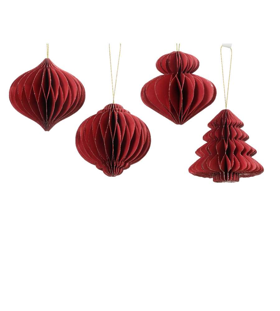 Decoris Addobbo Natalizio in Carta - Rosso - 8 cm