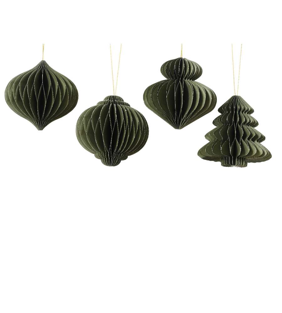 Decoris Addobbo Natalizio in Carta - Verde - 8 cm