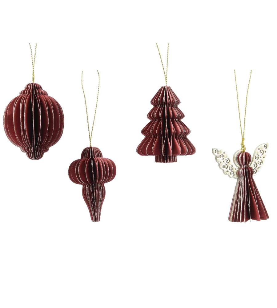 Decoris Addobbo Natalizio in Carta - Rosso - 6 cm