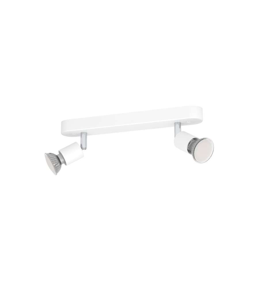 Eglo Faretto Stecci-E 2 luci orientabili GU10 bianco L300x45xH75 cm
