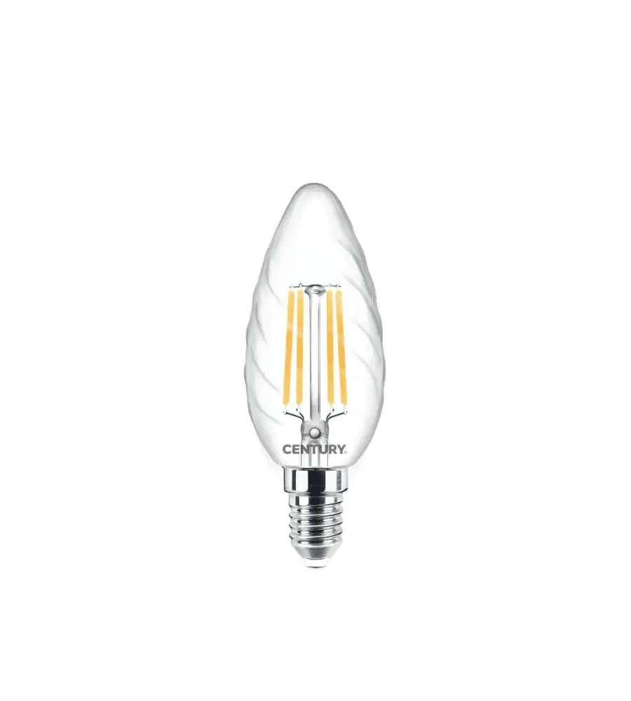 Century Italia Lampada LED E14 Tortiglione Clear 6W 2700K 806Lm